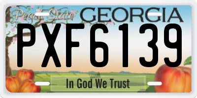 GA license plate PXF6139