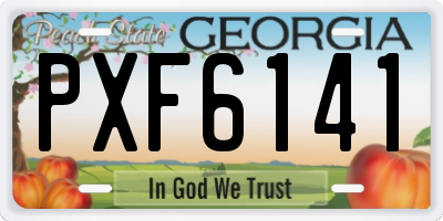 GA license plate PXF6141