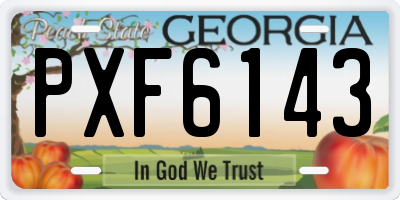 GA license plate PXF6143