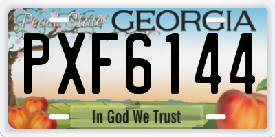 GA license plate PXF6144