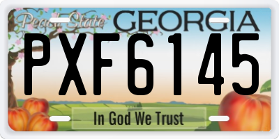 GA license plate PXF6145