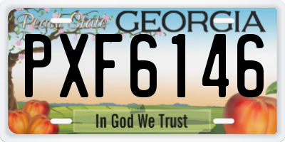 GA license plate PXF6146