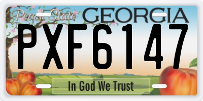 GA license plate PXF6147