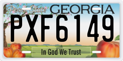 GA license plate PXF6149