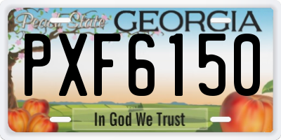 GA license plate PXF6150
