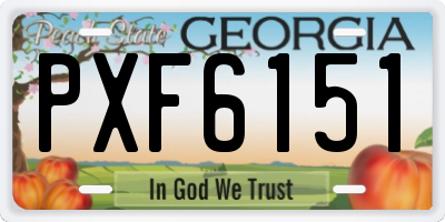 GA license plate PXF6151