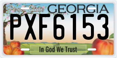GA license plate PXF6153
