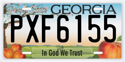 GA license plate PXF6155