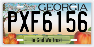 GA license plate PXF6156