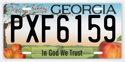 GA license plate PXF6159