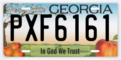 GA license plate PXF6161