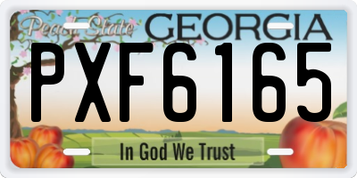 GA license plate PXF6165