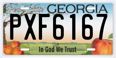 GA license plate PXF6167