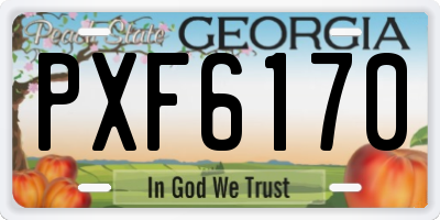 GA license plate PXF6170