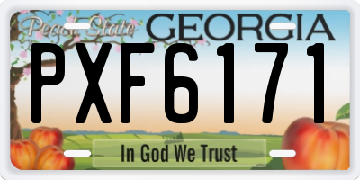 GA license plate PXF6171