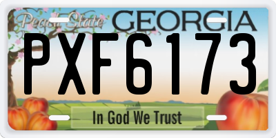 GA license plate PXF6173