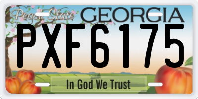 GA license plate PXF6175