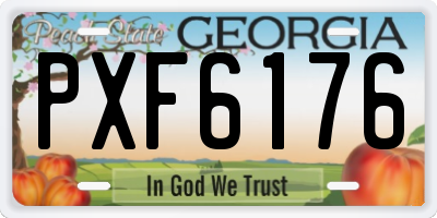 GA license plate PXF6176