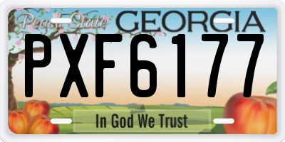 GA license plate PXF6177