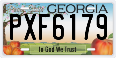 GA license plate PXF6179