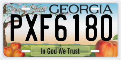GA license plate PXF6180
