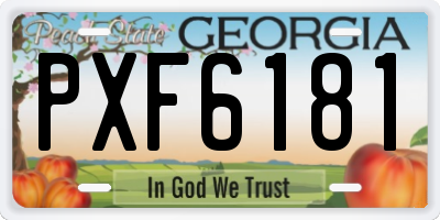 GA license plate PXF6181
