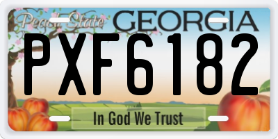 GA license plate PXF6182