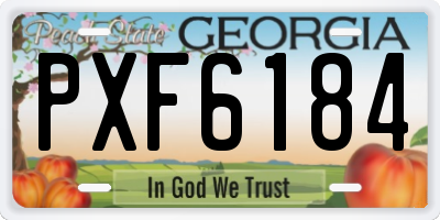 GA license plate PXF6184
