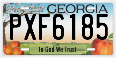 GA license plate PXF6185
