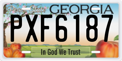 GA license plate PXF6187