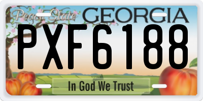 GA license plate PXF6188