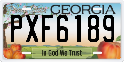 GA license plate PXF6189