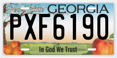 GA license plate PXF6190