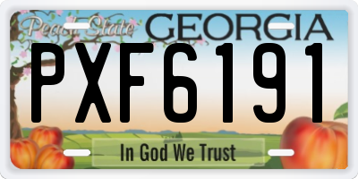 GA license plate PXF6191