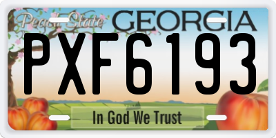 GA license plate PXF6193
