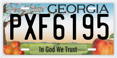 GA license plate PXF6195