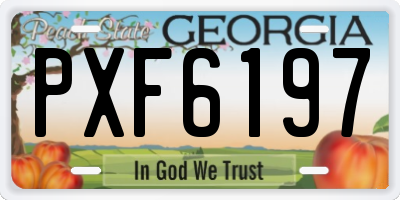 GA license plate PXF6197