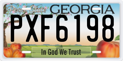 GA license plate PXF6198