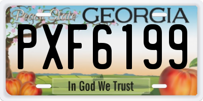 GA license plate PXF6199
