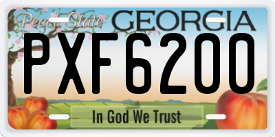 GA license plate PXF6200