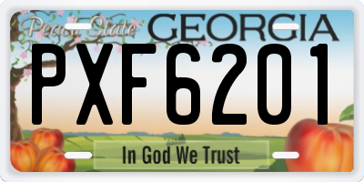 GA license plate PXF6201