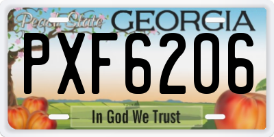 GA license plate PXF6206