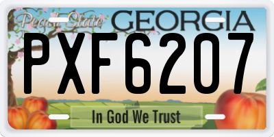 GA license plate PXF6207