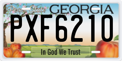 GA license plate PXF6210