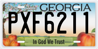 GA license plate PXF6211