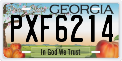 GA license plate PXF6214
