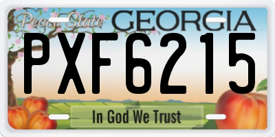 GA license plate PXF6215