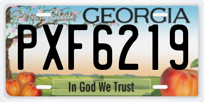 GA license plate PXF6219
