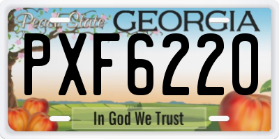 GA license plate PXF6220