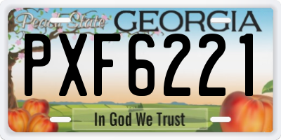 GA license plate PXF6221